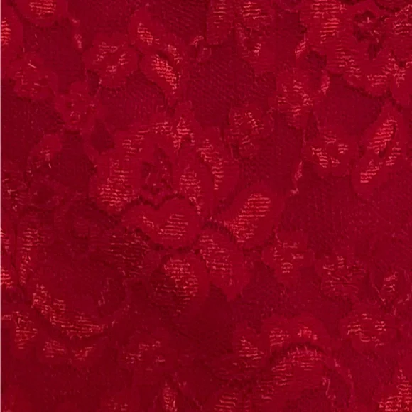 Moda International Vibrant Red Lace Strapless Top - Picture 3 of 5